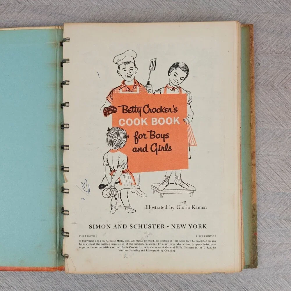 Vintage Betty Crocker Cookbook for Boys and Girls First Edition 1957